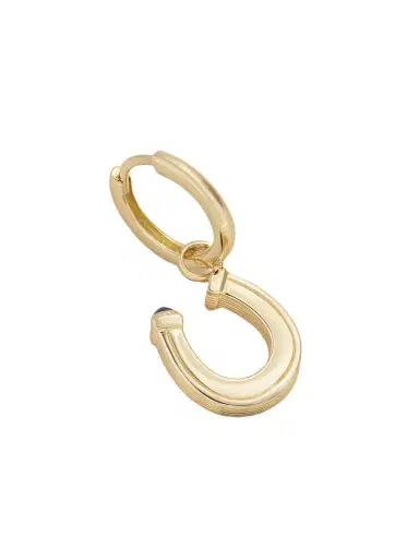 Marie Lichtenberg Horseshoe Baby 18-karat Gold Sapphire Single Hoop Earring | Thumbnail 1 Marie Lichtenberg Horseshoe Baby 18-karat Gold Sapphire Single Hoop Earring | Thumbnail 1