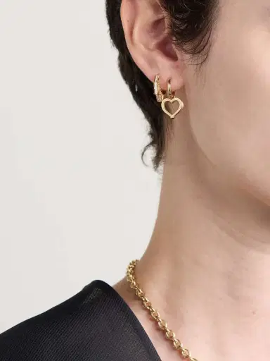 Marie Lichtenberg Heart Baby 18-karat Gold Sapphire Single Hoop Earring | Thumbnail 4 Marie Lichtenberg Heart Baby 18-karat Gold Sapphire Single Hoop Earring | Thumbnail 4