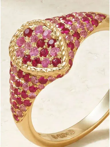 Yvonne Léon Baby Chevalière Poire 9-karat Gold, Ruby And Sapphire Signet Ring | Thumbnail 4 Yvonne Léon Baby Chevalière Poire 9-karat Gold, Ruby And Sapphire Signet Ring | Thumbnail 4