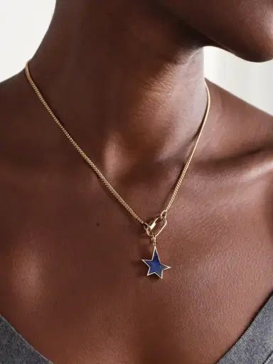 Marla Aaron Not So Heavy + Babylock+ Star 14-karat Gold Lapis Lazuli Necklace | Thumbnail 2 Marla Aaron Not So Heavy + Babylock+ Star 14-karat Gold Lapis Lazuli Necklace | Thumbnail 2