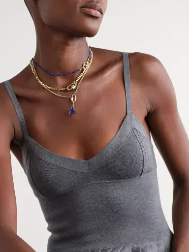 Marla Aaron Not So Heavy + Babylock+ Star 14-karat Gold Lapis Lazuli Necklace | Thumbnail 5 Marla Aaron Not So Heavy + Babylock+ Star 14-karat Gold Lapis Lazuli Necklace | Thumbnail 5