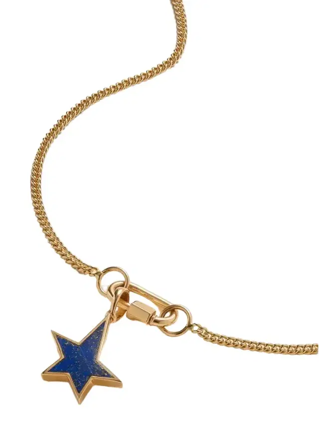 Marla Aaron Not So Heavy + Babylock+ Star 14-karat Gold Lapis Lazuli Necklace