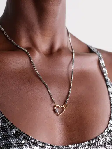 Marla Aaron Stoned Baby Heartlock 14-karat Gold Diamond Pendant | Thumbnail 2 Marla Aaron Stoned Baby Heartlock 14-karat Gold Diamond Pendant | Thumbnail 2