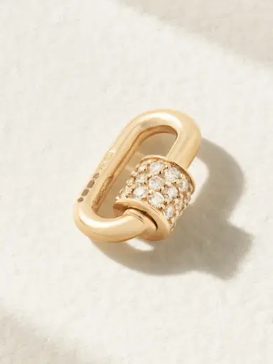 Marla Aaron Stoned Chubby Babylock 14-karat Gold Diamond Pendant | Thumbnail 3 Marla Aaron Stoned Chubby Babylock 14-karat Gold Diamond Pendant | Thumbnail 3