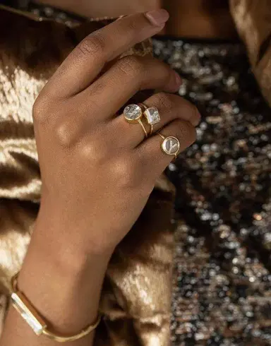 MORITZ GLIK Round Core Baby Diamond Shaker Ring | Thumbnail 3