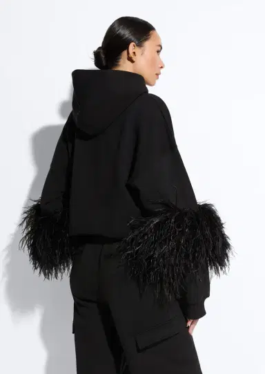 Lapointe Cotton Sweatshirt With Feathers | Thumbnail 2