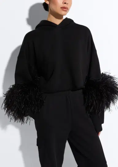 Lapointe Cotton Sweatshirt With Feathers | Thumbnail 3