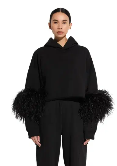 Lapointe Cotton Sweatshirt With Feathers | Thumbnail 1