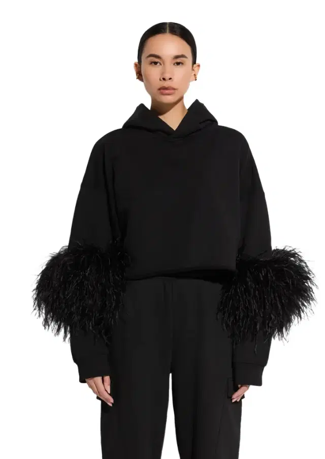 Cotton Sweatshirt With Feathers