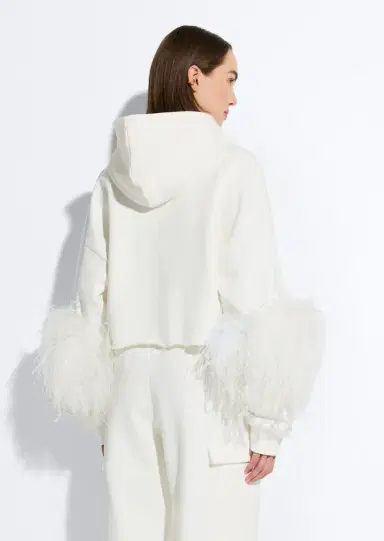 Lapointe Cotton Sweatshirt With Feathers | Thumbnail 2
