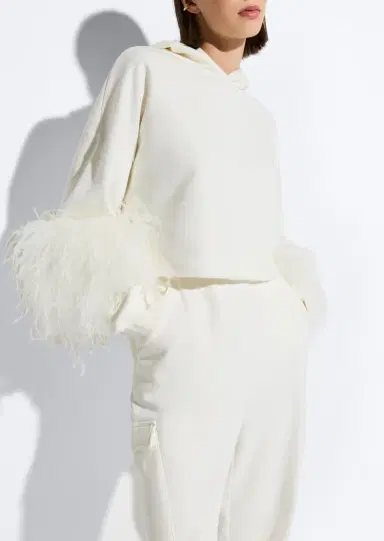 Lapointe Cotton Sweatshirt With Feathers | Thumbnail 3