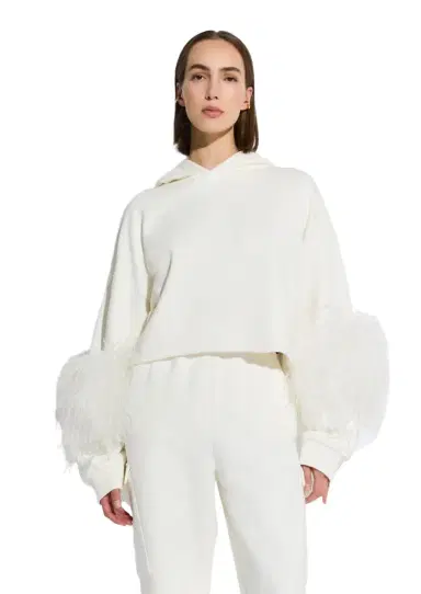 Lapointe Cotton Sweatshirt With Feathers | Thumbnail 1
