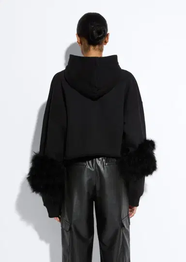 Lapointe Cotton Sweatshirt With Marabou Feathers | Thumbnail 2