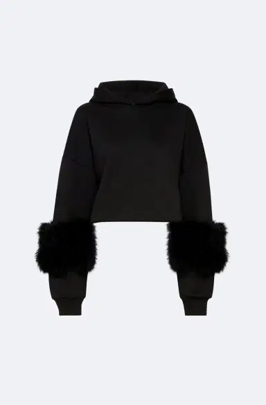 Lapointe Cotton Sweatshirt With Marabou Feathers | Thumbnail 4