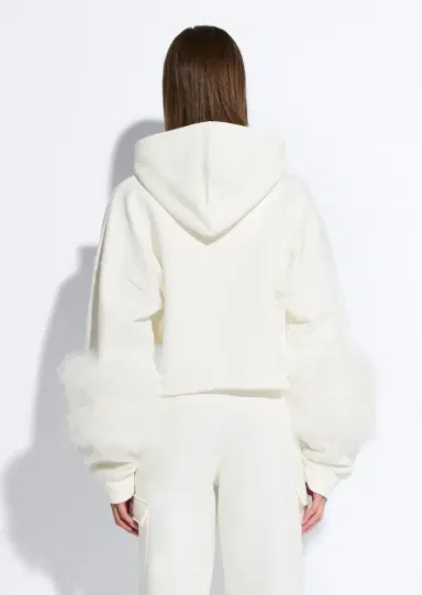 Lapointe Cotton Sweatshirt With Marabou Feathers | Thumbnail 2