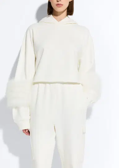 Lapointe Cotton Sweatshirt With Marabou Feathers | Thumbnail 3