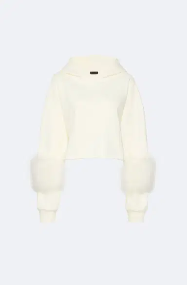 Lapointe Cotton Sweatshirt With Marabou Feathers | Thumbnail 4