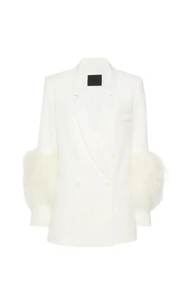 Matte Crepe Blazer With Feathers