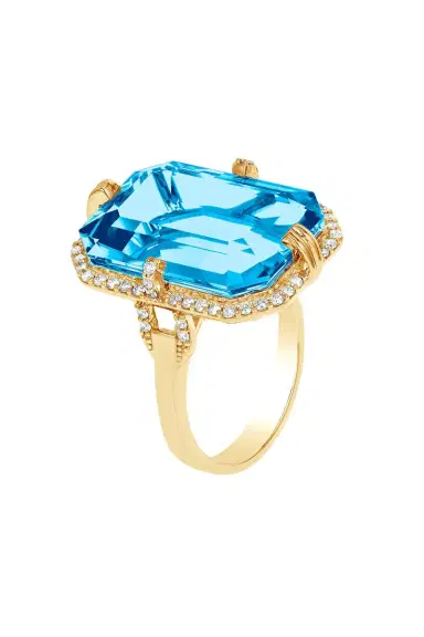 GOSHWARA Blue Topaz Diamond Ring | Thumbnail 1