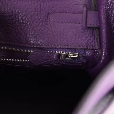 HERMÈS Pre-owned Hermes Kelly Retourne 35 Ultraviolet Clemence Palladium Hardware | Thumbnail 9 HERMÈS Pre-owned Hermes Kelly Retourne 35 Ultraviolet Clemence Palladium Hardware | Thumbnail 9
