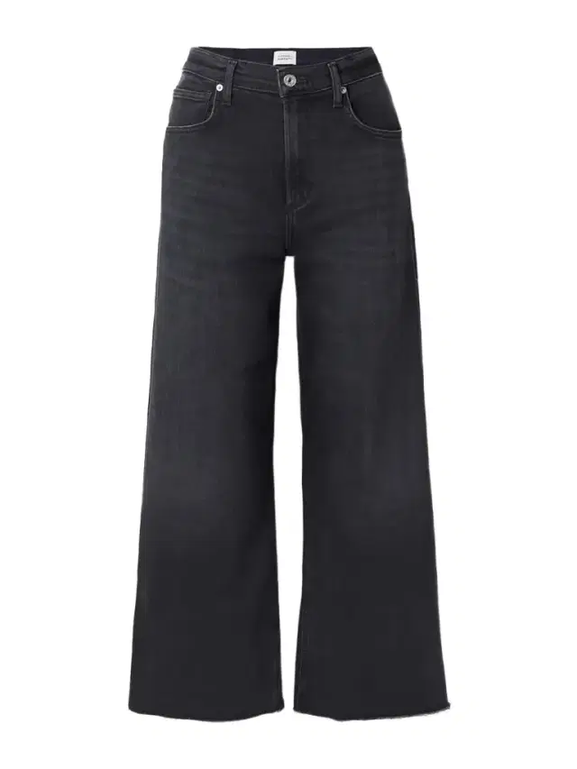 Lyra Frayed Cropped High-rise Wide-leg Jeans