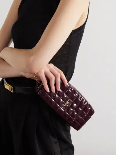 Saint Laurent Cassandre Mini Matelassé Vinyl Clutch | Thumbnail 2