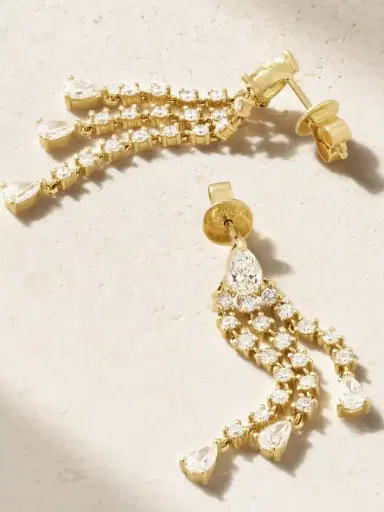Anita Ko Fringe 18-karat Gold Diamond Earrings | Thumbnail 3