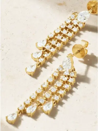 Anita Ko Fringe 18-karat Gold Diamond Earrings | Thumbnail 4