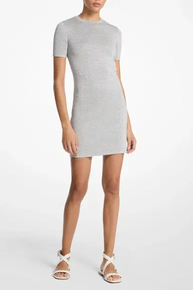 Michael Kors Collection Short Sleeve Crewneck Dress | Thumbnail 2