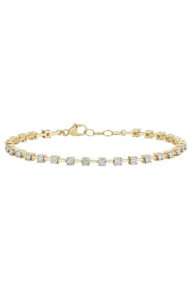 Yellow Gold Ava Bea Interval Tennis Bracelet