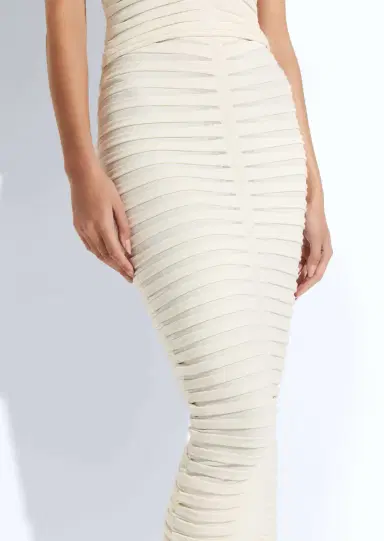 Lapointe Matte Viscose Wide Ribbed Skirt | Thumbnail 3 Lapointe Matte Viscose Wide Ribbed Skirt | Thumbnail 3