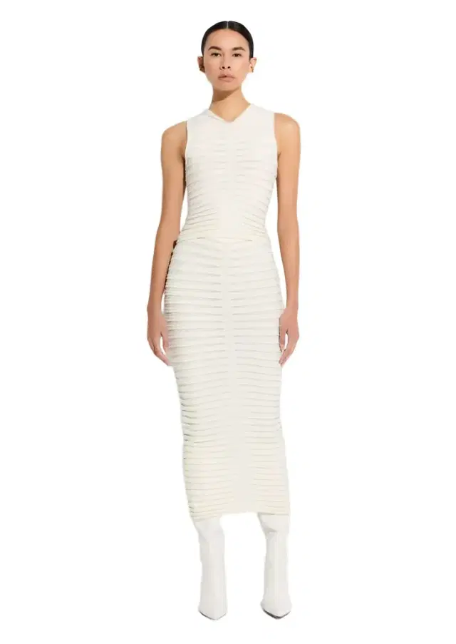 LAPOINTE Matte Viscose Wide Ribbed Skirt