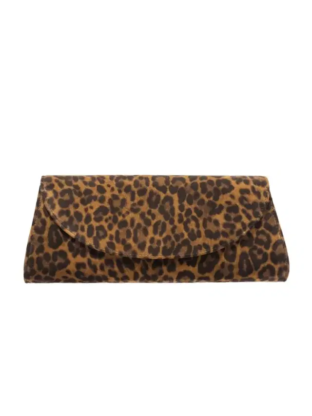 Opera Leopard-print Suede Clutch