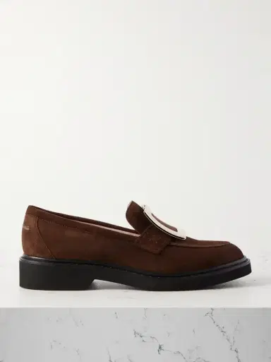 Roger Vivier Viv Rangers Buckled Suede Loafers | Thumbnail 1 Roger Vivier Viv Rangers Buckled Suede Loafers | Thumbnail 1