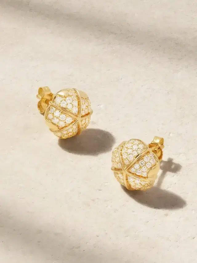 Almasika Terra Nova Large 18-karat Gold Diamond Earrings