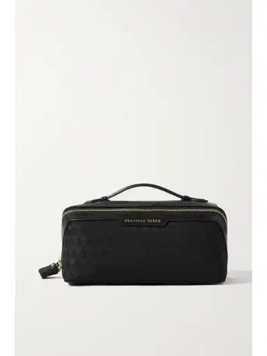 Anya Hindmarch Dressing Table Leather-trimmed Logo-jacquard Nylon Cosmetics Case | Thumbnail 1 Anya Hindmarch Dressing Table Leather-trimmed Logo-jacquard Nylon Cosmetics Case | Thumbnail 1