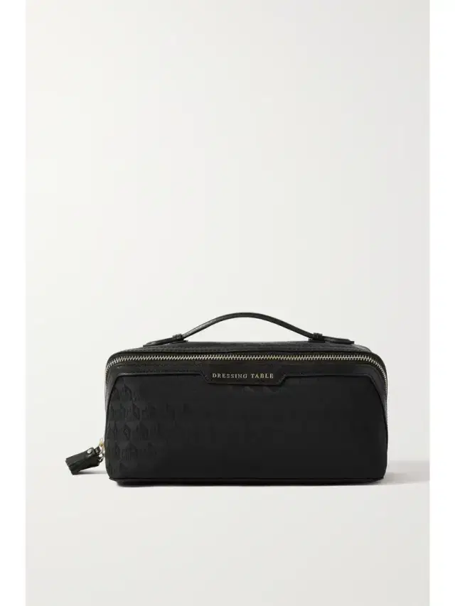 Anya Hindmarch Dressing Table Leather-trimmed Logo-jacquard Nylon Cosmetics Case