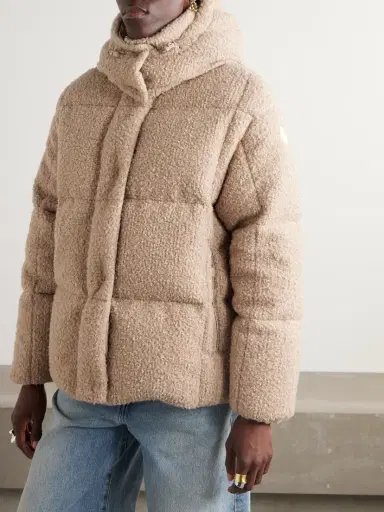 Moncler Appliquéd Quilted Metallic Bouclé Hooded Down Jacket | Thumbnail 3 Moncler Appliquéd Quilted Metallic Bouclé Hooded Down Jacket | Thumbnail 3