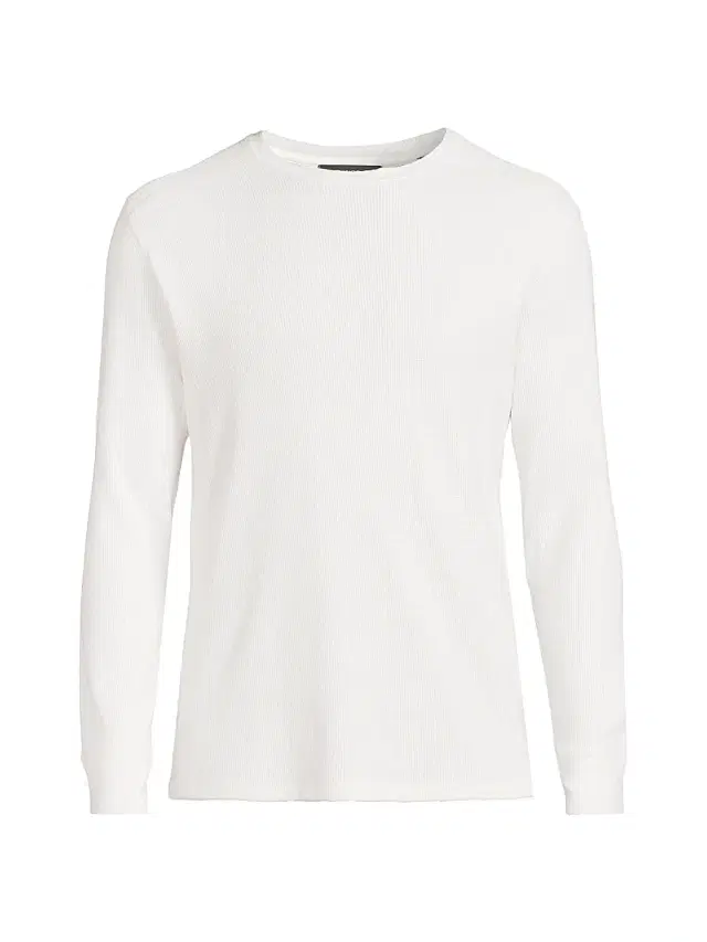 Vince Men's Thermal Crewneck Long-Sleeve T-Shirt - Off White