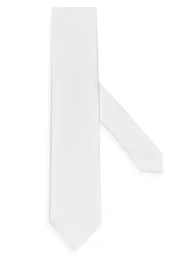 ZEGNA Men's Silk Tie - White | Thumbnail 3 ZEGNA Men's Silk Tie - White | Thumbnail 3