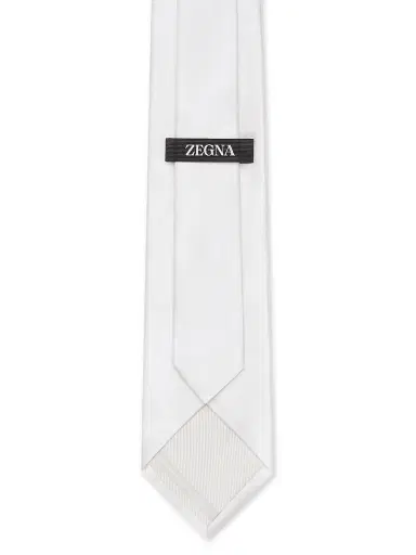 ZEGNA Men's Silk Tie - White | Thumbnail 5 ZEGNA Men's Silk Tie - White | Thumbnail 5