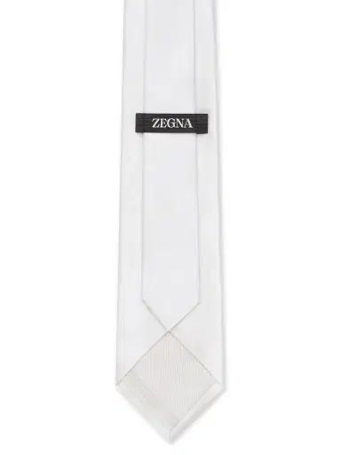 ZEGNA Men's Silk Tie - White | Thumbnail 1 ZEGNA Men's Silk Tie - White | Thumbnail 1