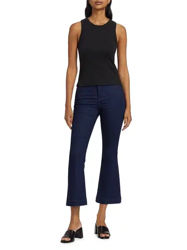 Veronica Beard Women's Carson High-Rise Ankle-Flare Jeans - Indigo Rinse - Size 32 | Thumbnail 2 Veronica Beard Women's Carson High-Rise Ankle-Flare Jeans - Indigo Rinse - Size 32 | Thumbnail 2