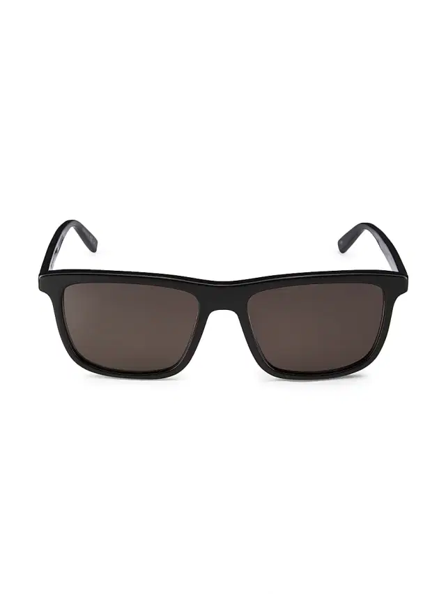 Men's Classic 56MM Rectangular Sunglasses - Black