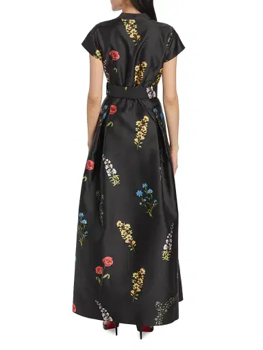 SACHIN & BABI Women's Marta Floral Mikado Fit & Flare Gown - Noir Bouquet - Size 8 | Thumbnail 5 SACHIN & BABI Women's Marta Floral Mikado Fit & Flare Gown - Noir Bouquet - Size 8 | Thumbnail 5