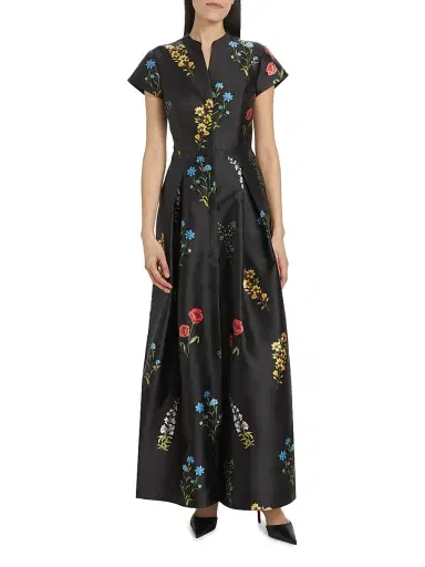 SACHIN & BABI Women's Marta Floral Mikado Fit & Flare Gown - Noir Bouquet - Size 8 | Thumbnail 6 SACHIN & BABI Women's Marta Floral Mikado Fit & Flare Gown - Noir Bouquet - Size 8 | Thumbnail 6