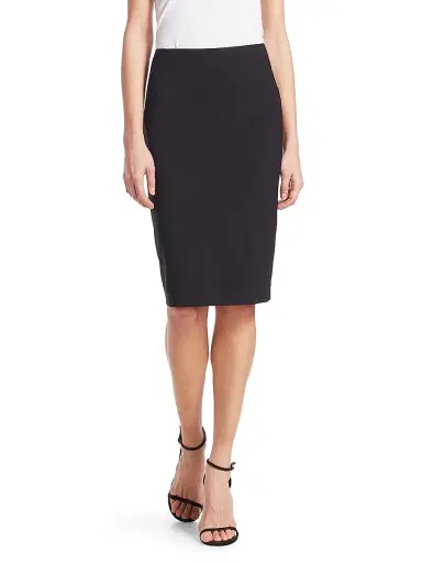 Theory Women's Skinny Stretch-Wool Pencil Skirt - Black | Thumbnail 3