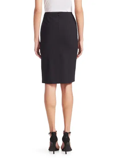 Theory Women's Skinny Stretch-Wool Pencil Skirt - Black | Thumbnail 5