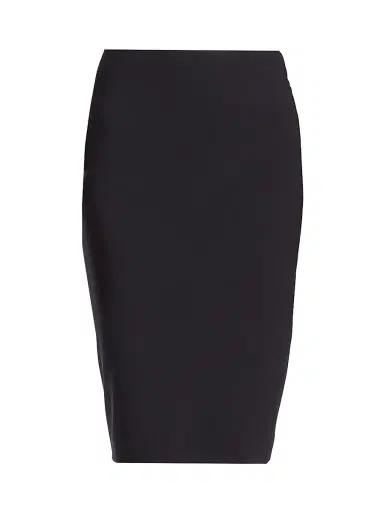 Theory Women's Skinny Stretch-Wool Pencil Skirt - Black | Thumbnail 1
