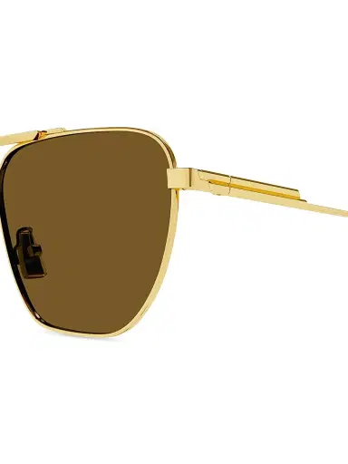 Bottega Veneta Men's Light Ribbon 57MM Metal Navigator Sunglasses - Gold | Thumbnail 4 Bottega Veneta Men's Light Ribbon 57MM Metal Navigator Sunglasses - Gold | Thumbnail 4